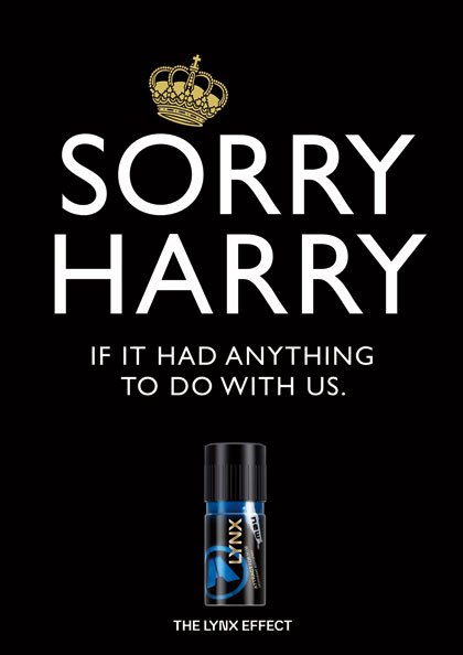 Sorry Harry Lynx Deodorant Advert